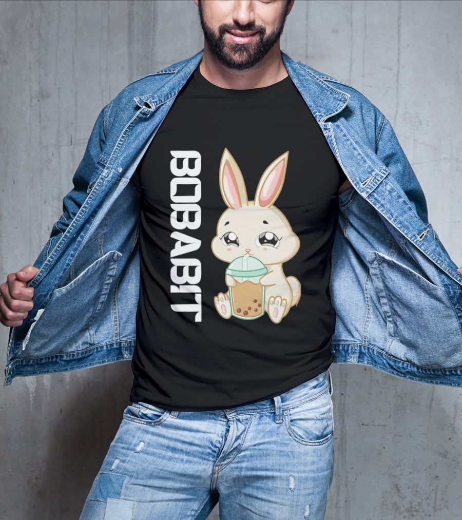 Bobabbit Cute Bunny Drinking Boba Tea T-Shirt