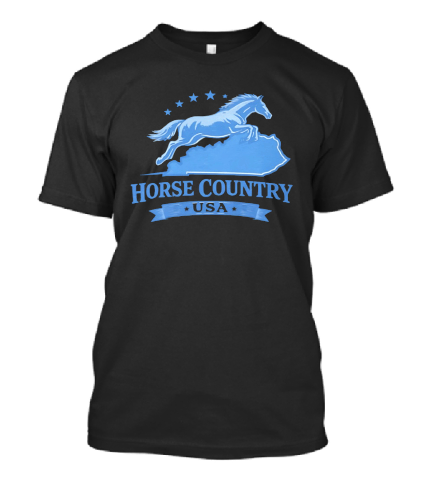Horse Country USA Blue Horse Kentucky Stars T-Shirt