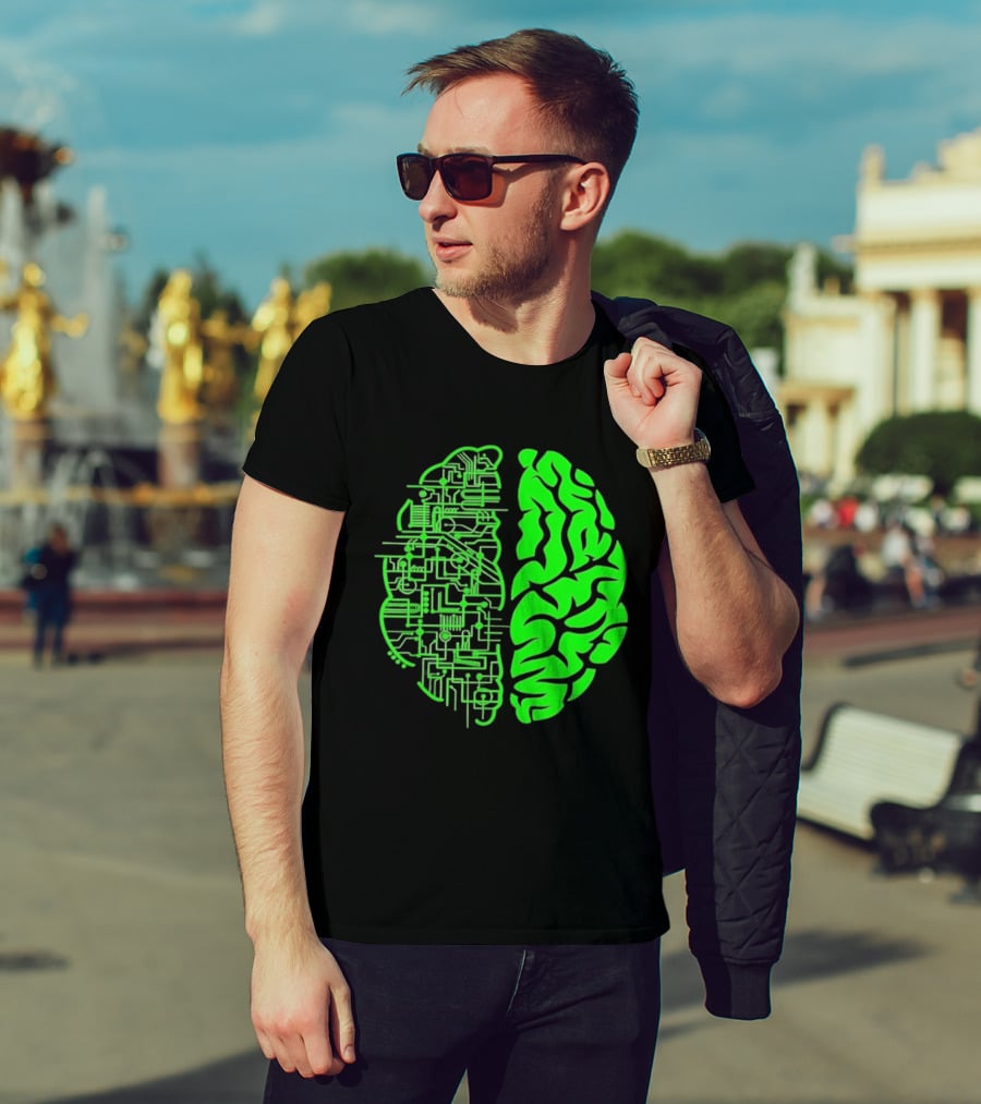 Mind Vs Machine Circuitry Brain Dual Personality T-Shirt