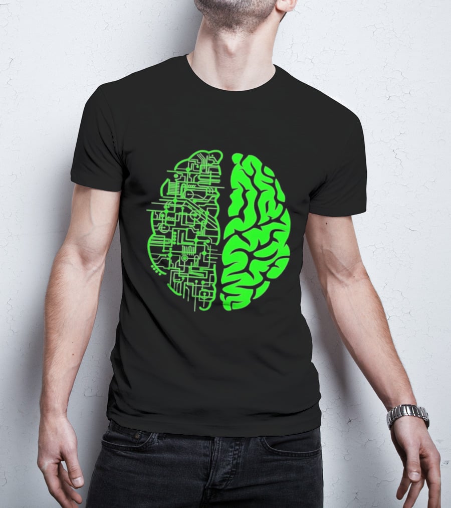 Mind Vs Machine Circuitry Brain Dual Personality T-Shirt