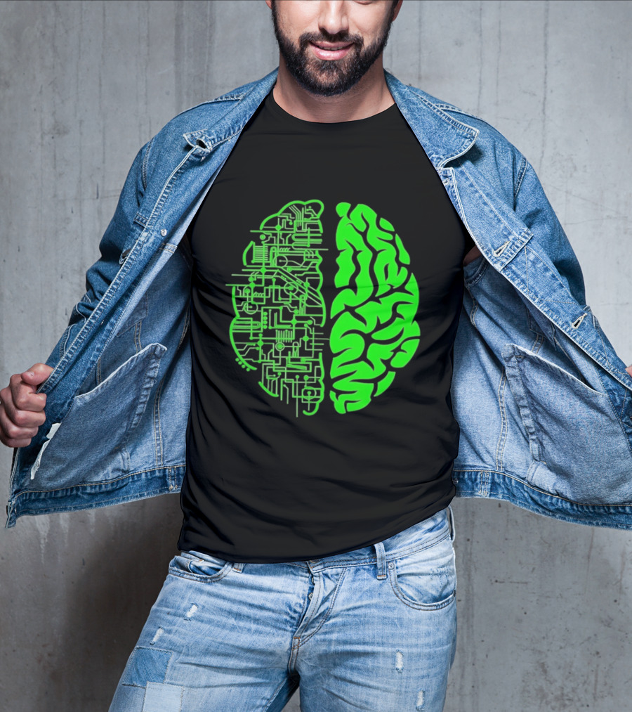 Mind Vs Machine Circuitry Brain Dual Personality T-Shirt