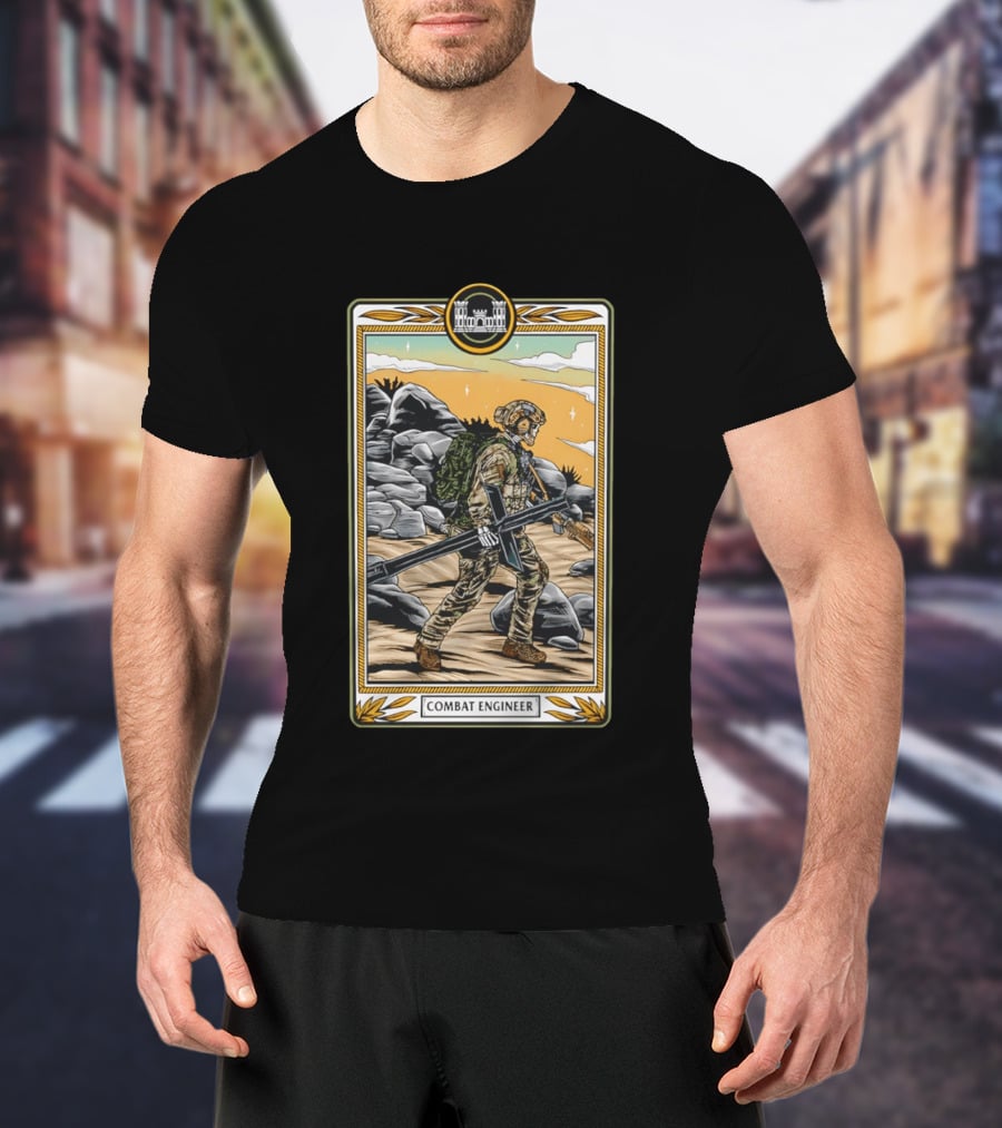 Combat Engineer Tactical Card Soldier With Gear T-Shirt