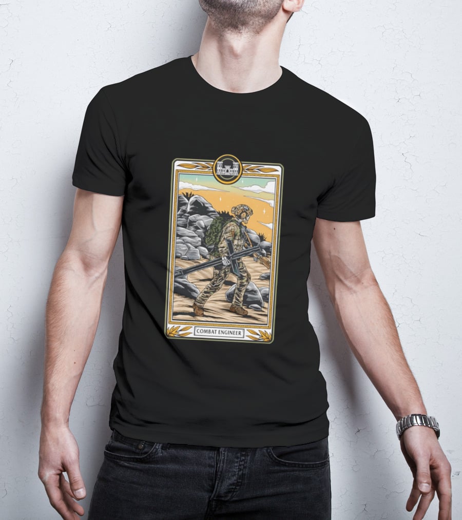 Combat Engineer Tactical Card Soldier With Gear T-Shirt
