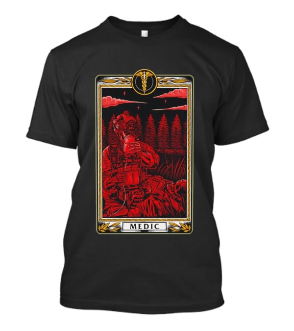 Medic Skeleton Soldier Tactical Card T-Shirt