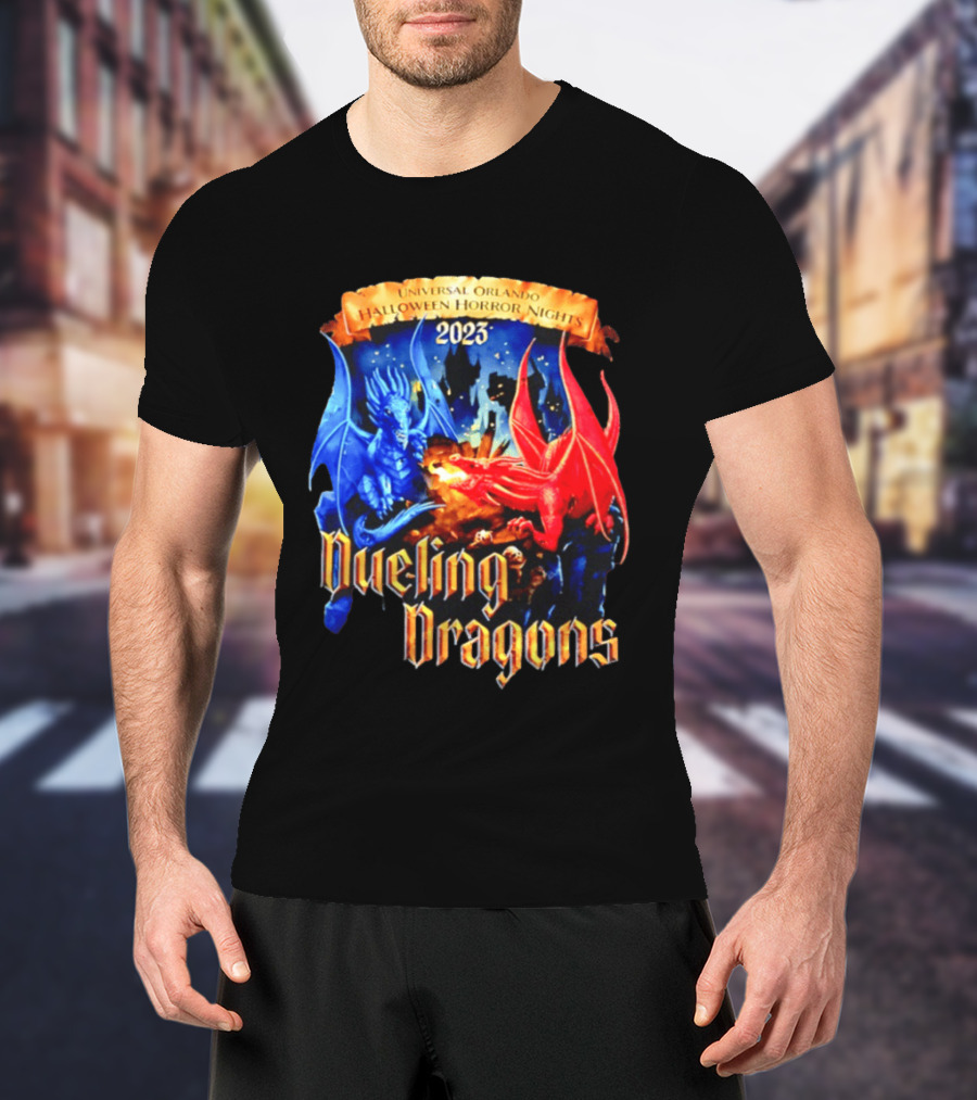 Universal Orlando Halloween Horror Nights 2023 Dueling Dragons T-Shirt
