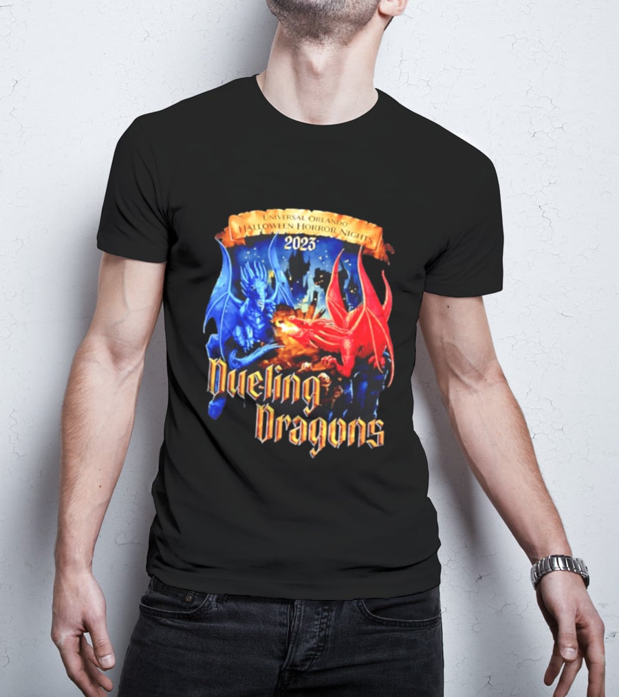 Universal Orlando Halloween Horror Nights 2023 Dueling Dragons T-Shirt