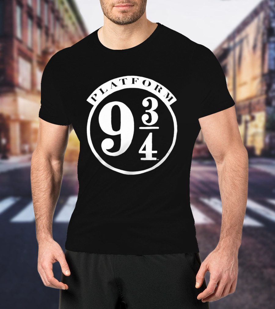 Platform Nine And Three Quarters 9 3/4 Magic Train Station Sign T-Shirt