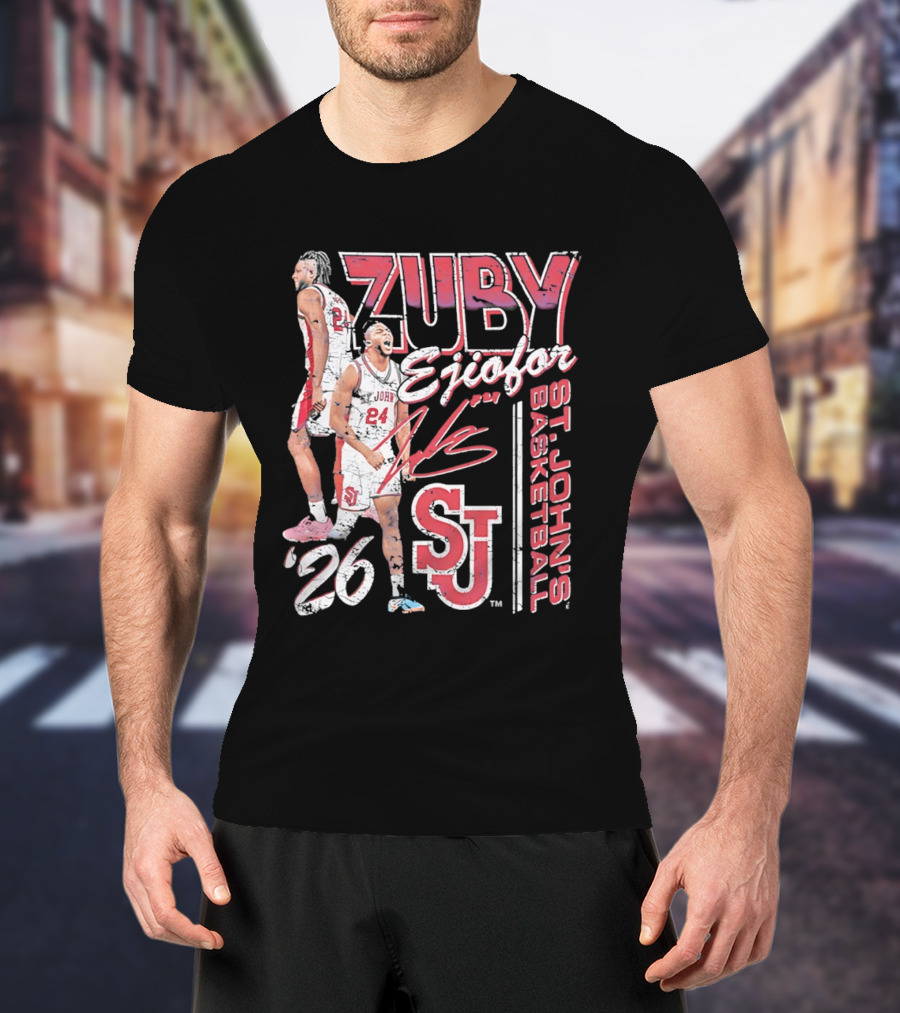 Zuby Ejiofor St. John's Basketball 26 SJ Red Storm 90s T-Shirt