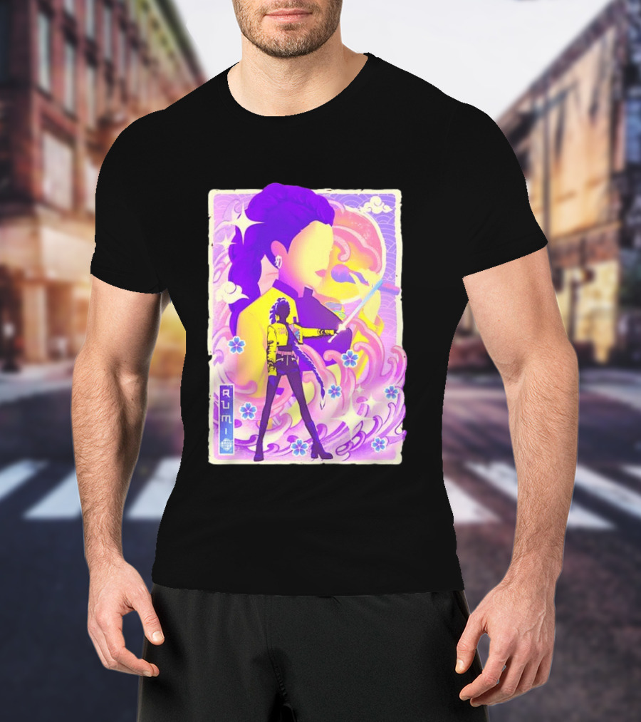 Rumi KPop Demon Hunters Musha E Floral Warrior T-Shirt