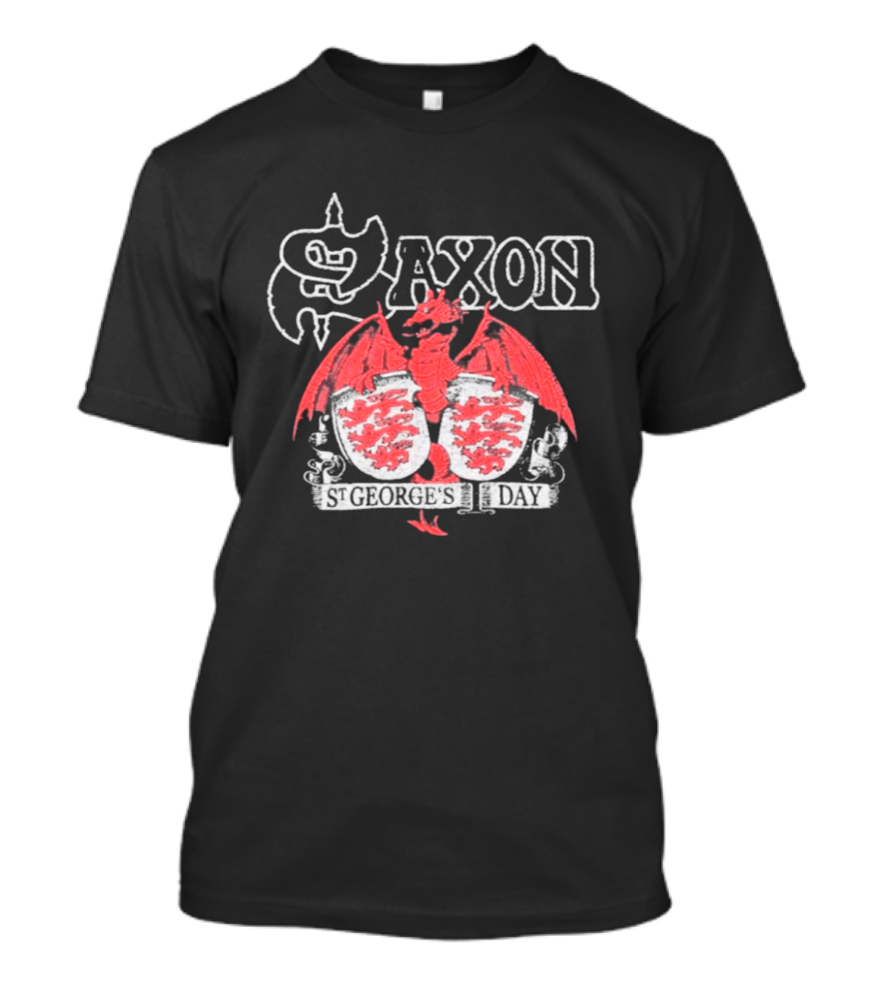 Saxon St George's Day Red Dragon Three Lions Crest T-Shirt