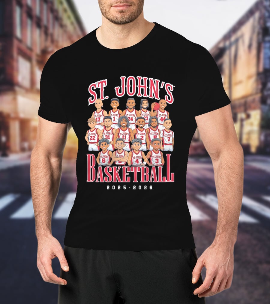 St. John's Basketball 2025 2026 Team Caricature T-Shirt