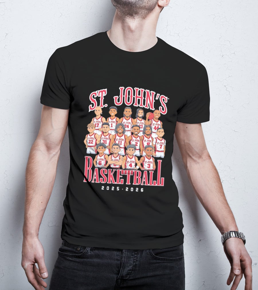 St. John's Basketball 2025 2026 Team Caricature T-Shirt