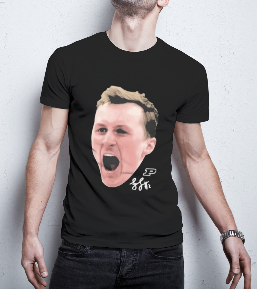 Purdue Boilermakers Will Berg Fletcher Loyer Big Face T-Shirt