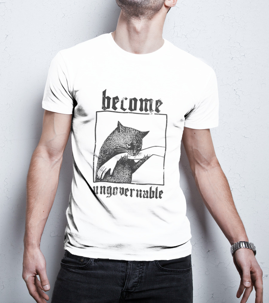 Become Ungovernable Black Cat Bit Hand T-Shirt