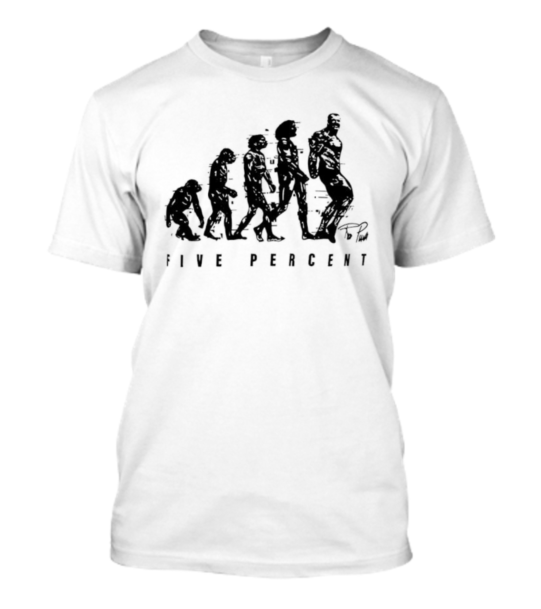 Five Percent Gym Evolution Silhouette Fitness Motivation T-Shirt