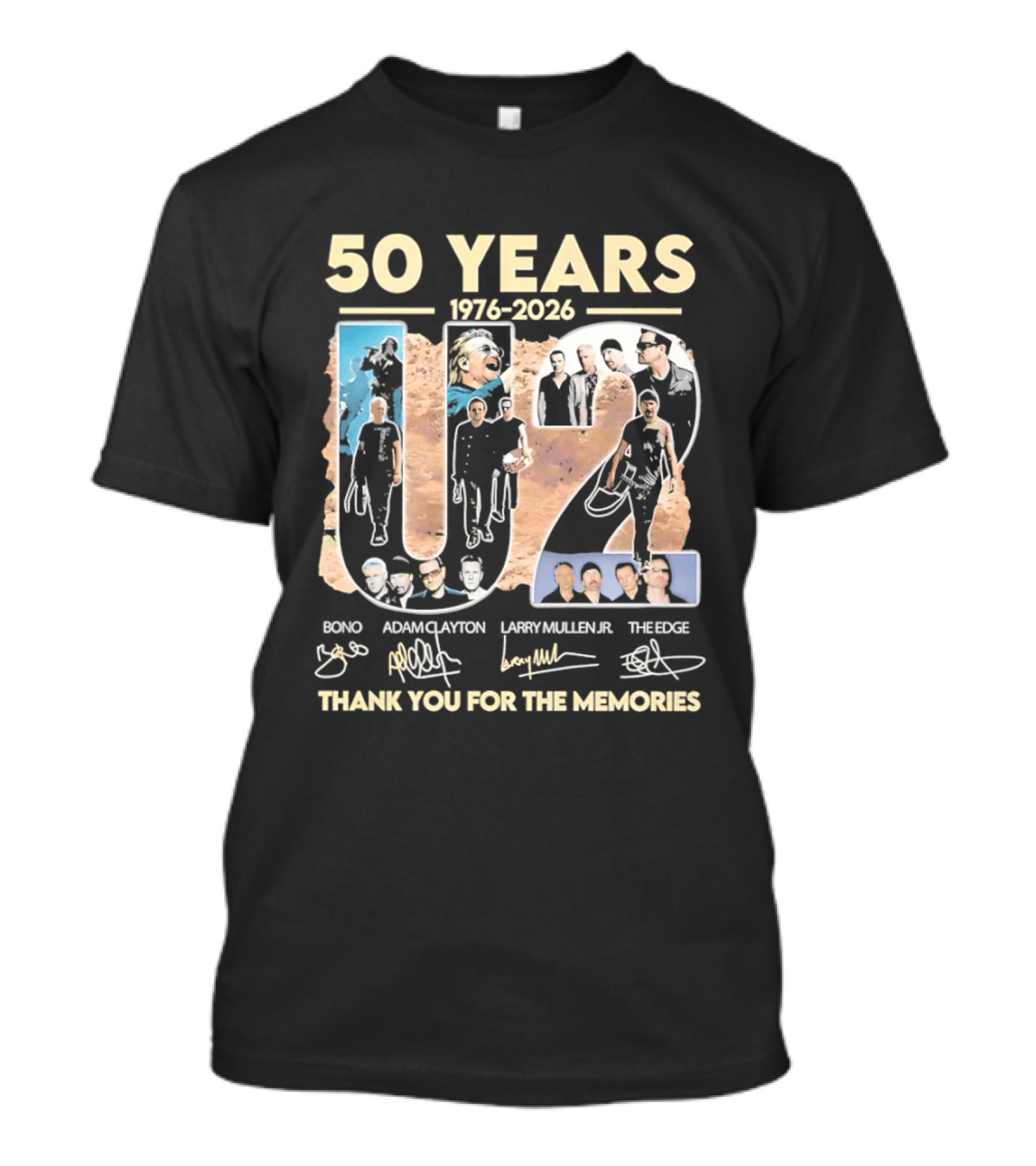50 Years 1976 2026 U2 Bono Adam Clayton Larry Mullen The Edge Thank You For The Memories T-Shirt