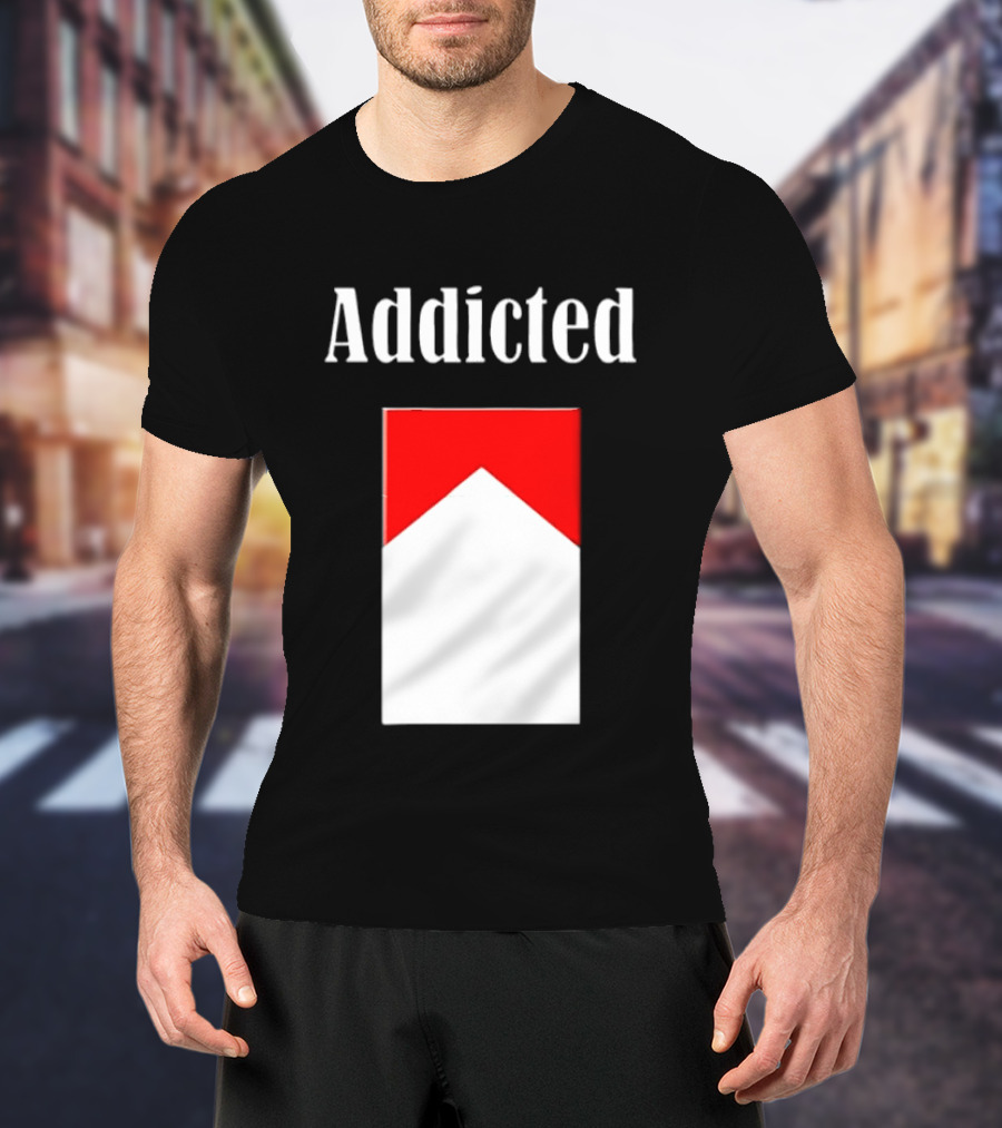 Addicted Cigarette Box Red And White T-Shirt