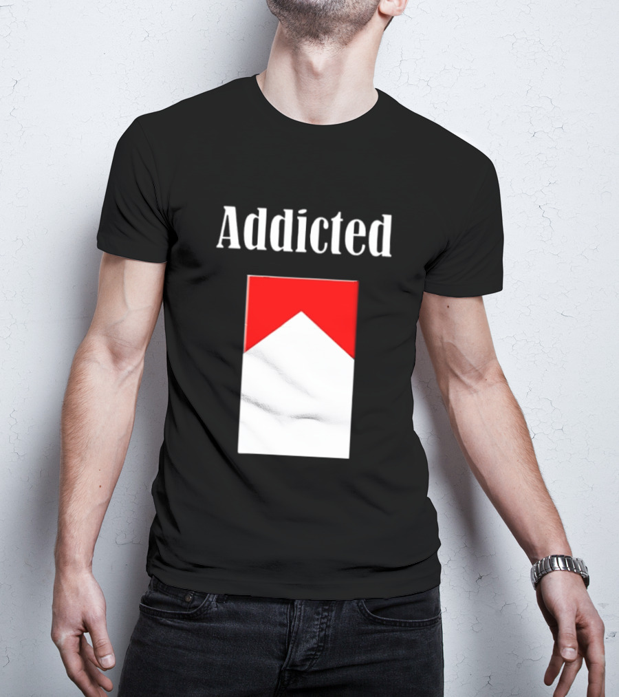 Addicted Cigarette Box Red And White T-Shirt