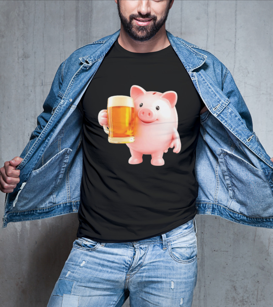 Piggy Bank With Beer Save Money Concept T-Shirt