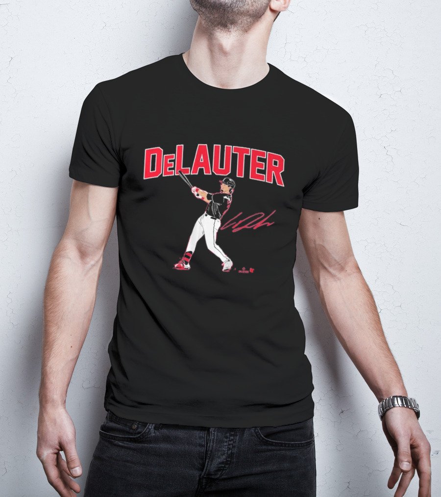 DeLauter Baseball Swing Action Signature T-Shirt