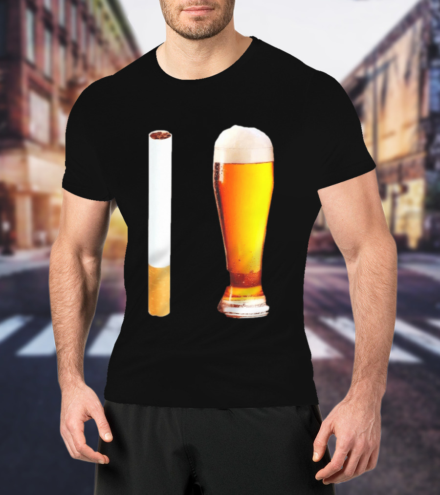Cigarette And Beer Combo Classic Symbolic Pair T-Shirt