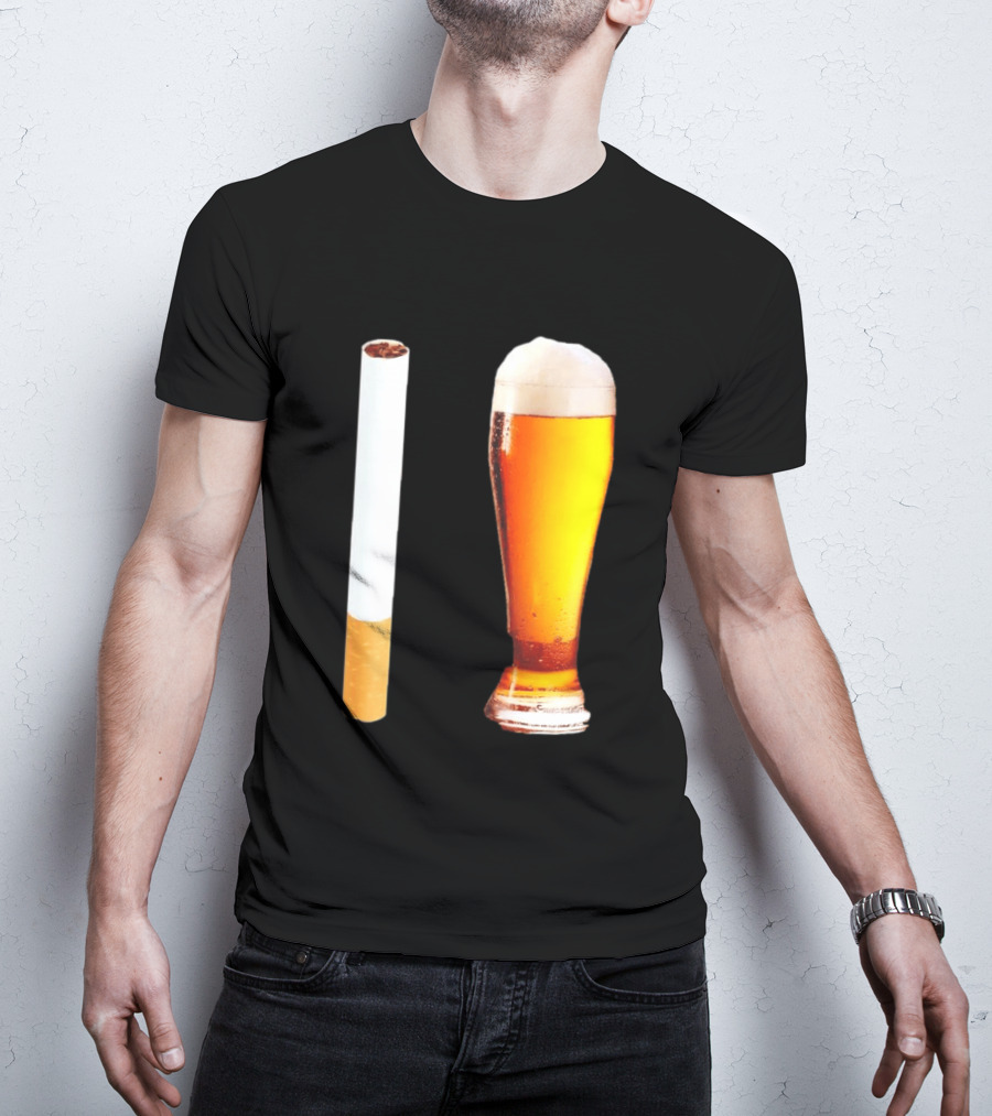 Cigarette And Beer Combo Classic Symbolic Pair T-Shirt