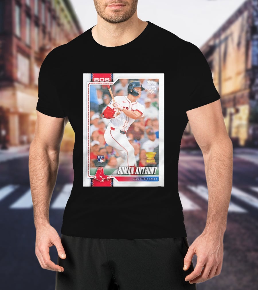 Roman Anthony Boston Red Sox Rookie Card Outfielder Topps 75th Anniversary T-Shirt