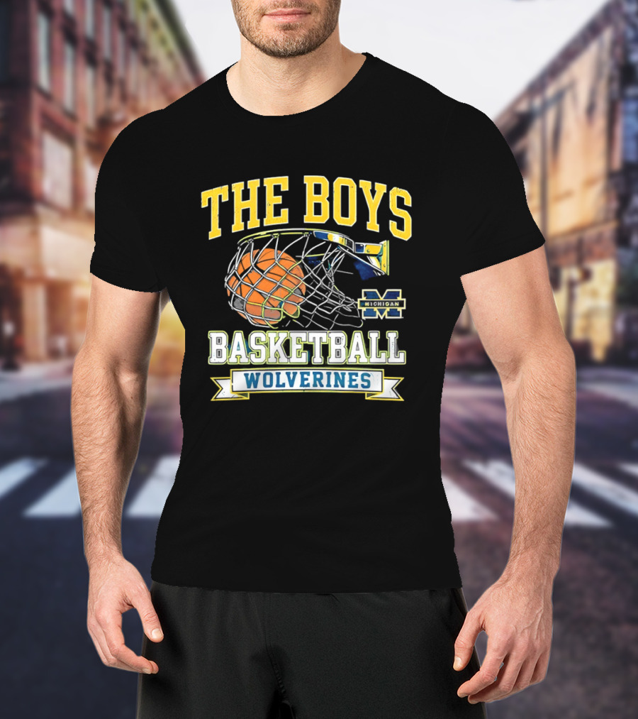 The Boys Basketball Wolverines Michigan M Hoops Sports Team T-Shirt