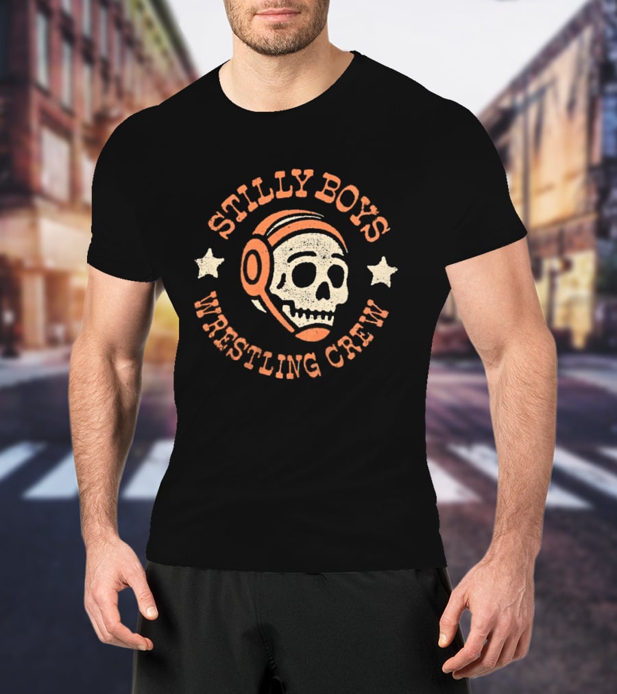 Stilly Boys Wrestling Crew Skull Headphones T-Shirt