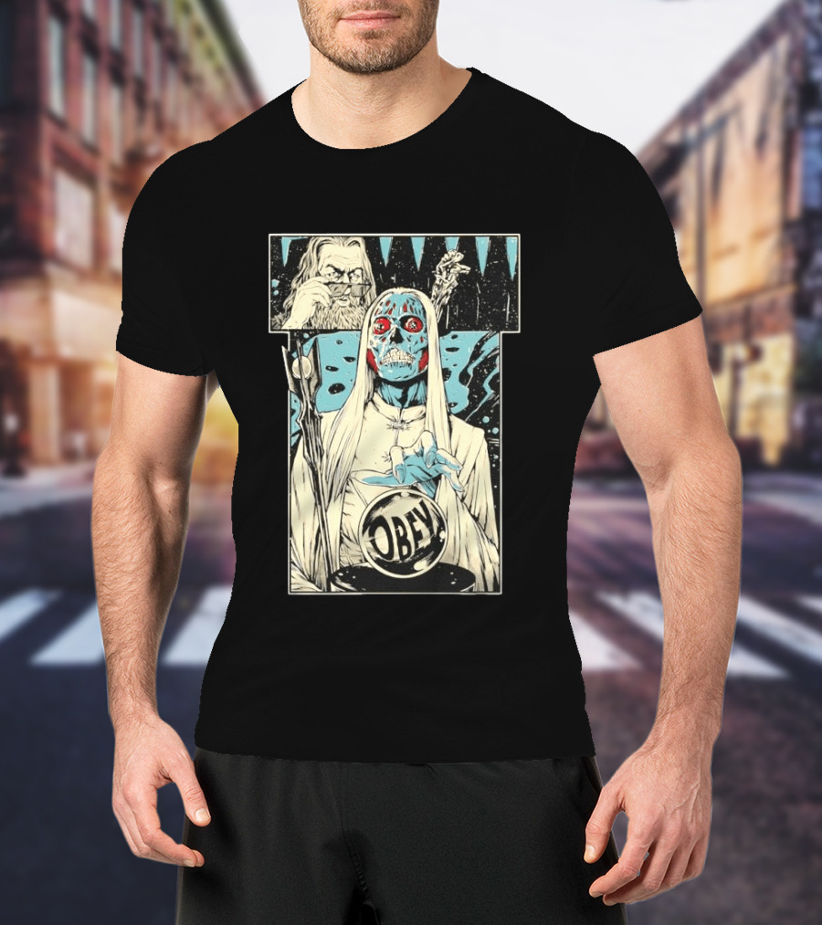 The Lord Of Obedience Obey Visionary Collide They Live X Lord Of The Ring T-Shirt