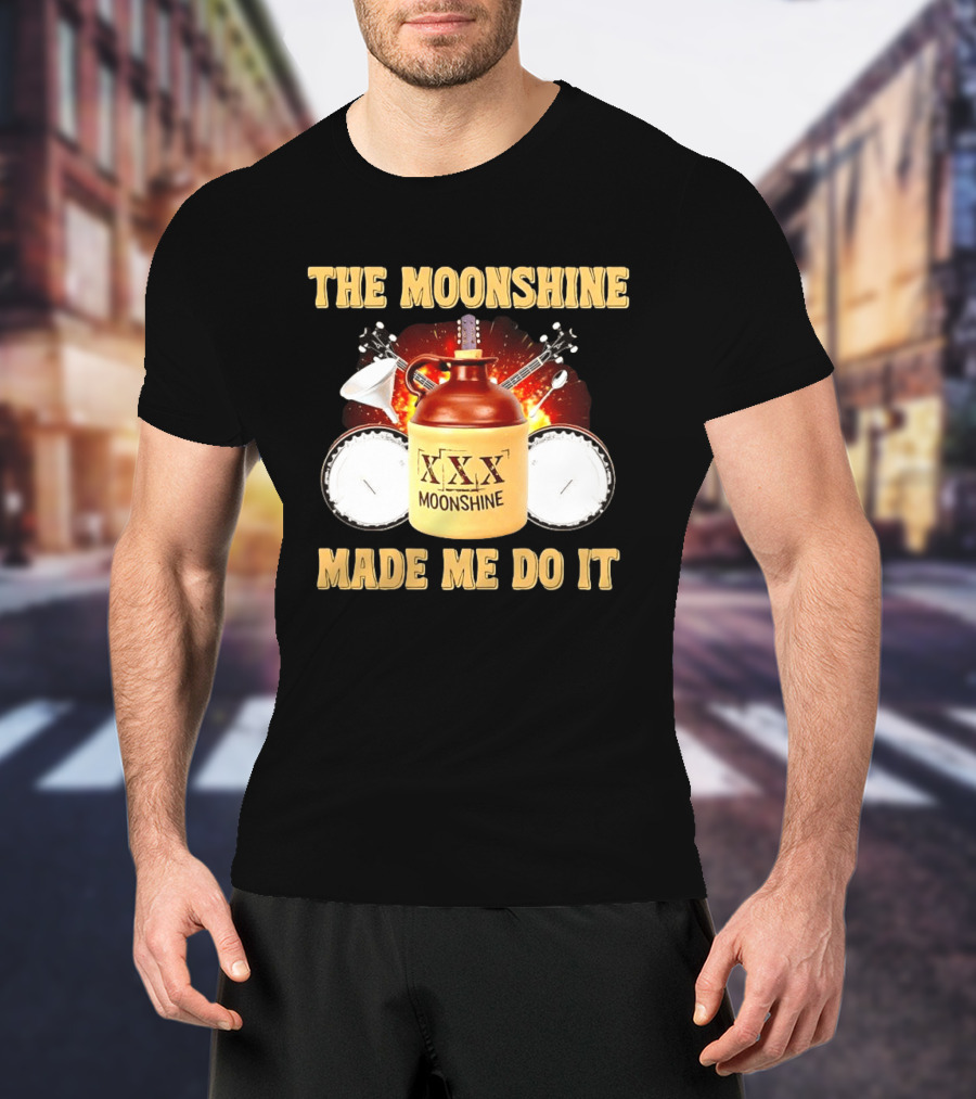 The Moonshine Made Me Do It Jug And Instruments T-Shirt