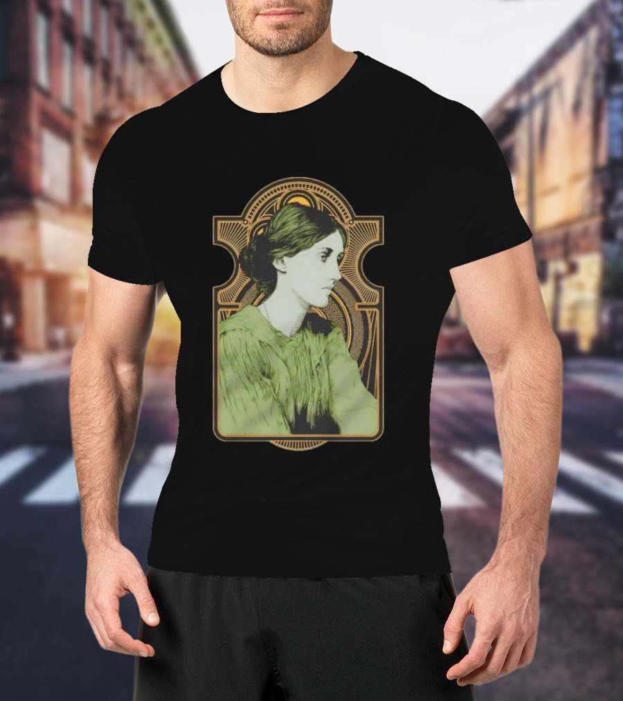 Virginia Woolf Nouveau Art Deco Style Green Dress T-Shirt