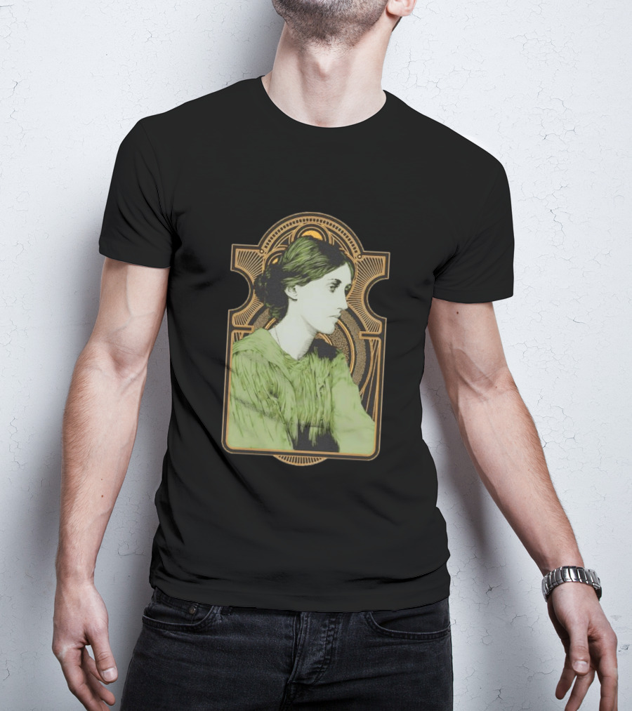 Virginia Woolf Nouveau Art Deco Style Green Dress T-Shirt