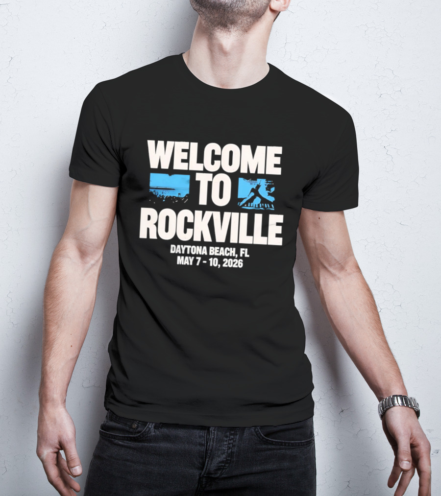 Welcome To Rockville Daytona Beach FL May 7 10 2026 Blue Stage T-Shirt