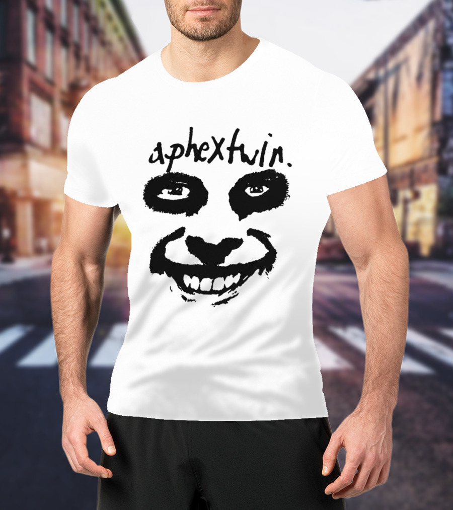 Aphex Twin Handwritten Logo With Distorted Face T-Shirt