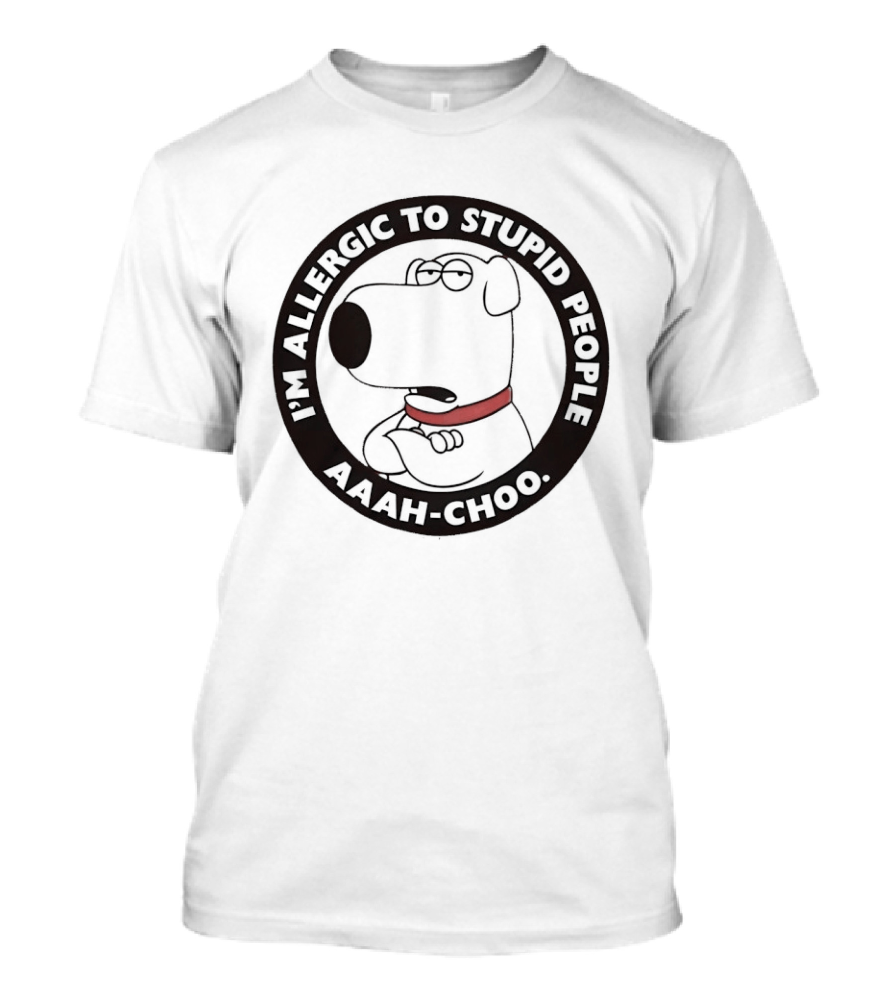 I'm Allergic To Stupid People Aaah Choo Red Collar Dog T-Shirt