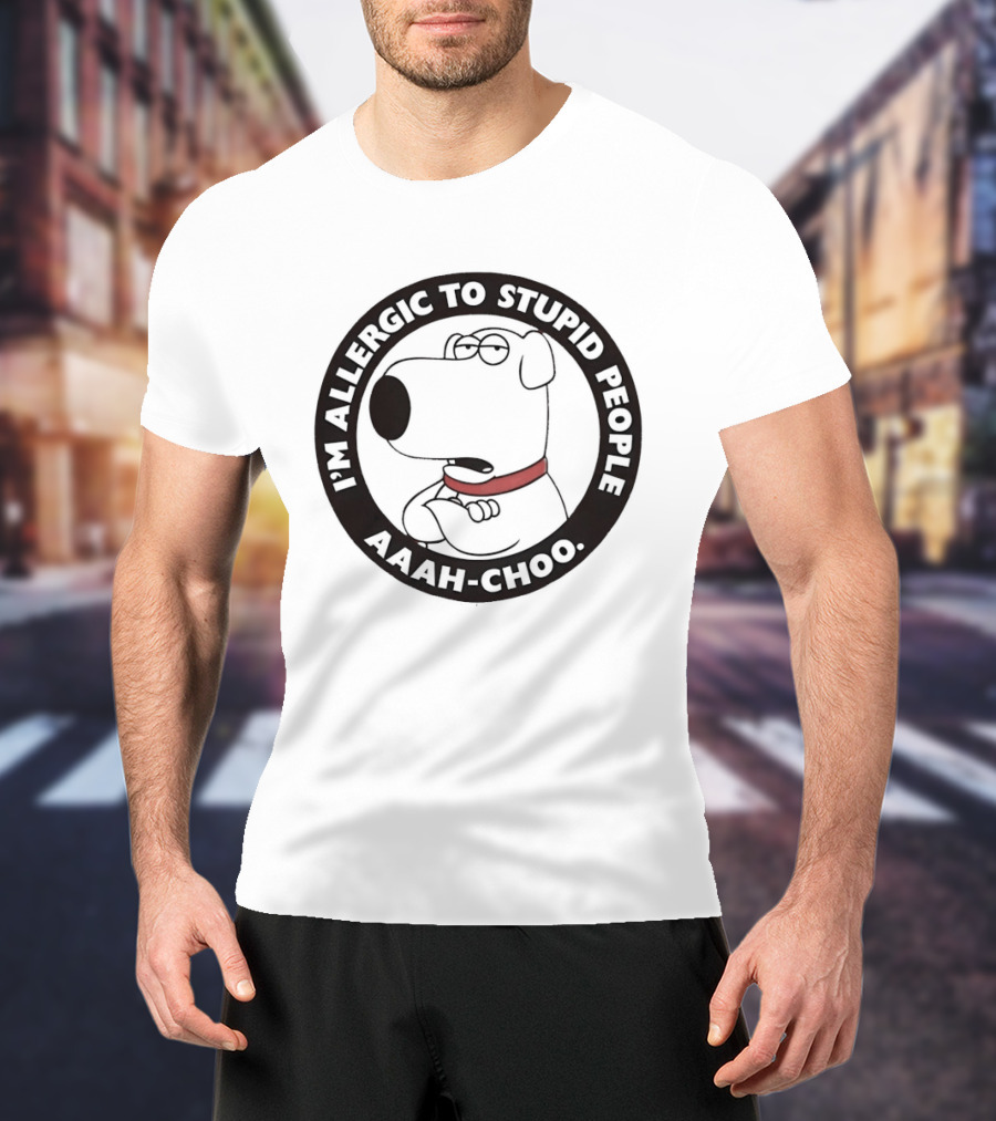 I'm Allergic To Stupid People Aaah Choo Red Collar Dog T-Shirt