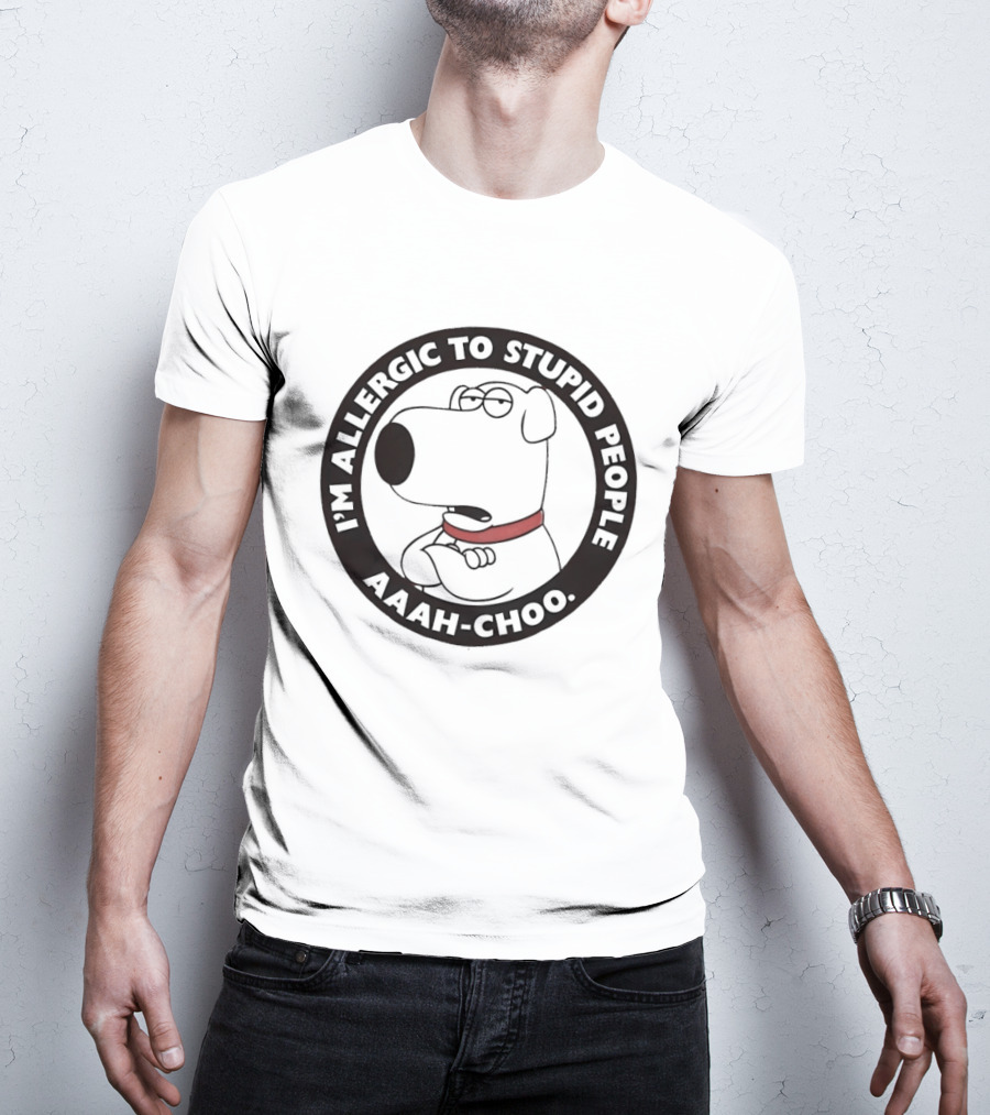 I'm Allergic To Stupid People Aaah Choo Red Collar Dog T-Shirt