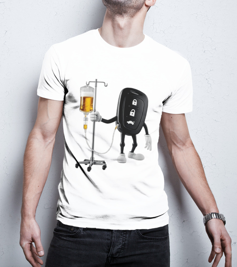 Car Keys With IV Beer Do Not Drink Alcohol When Driving Warning T-Shirt