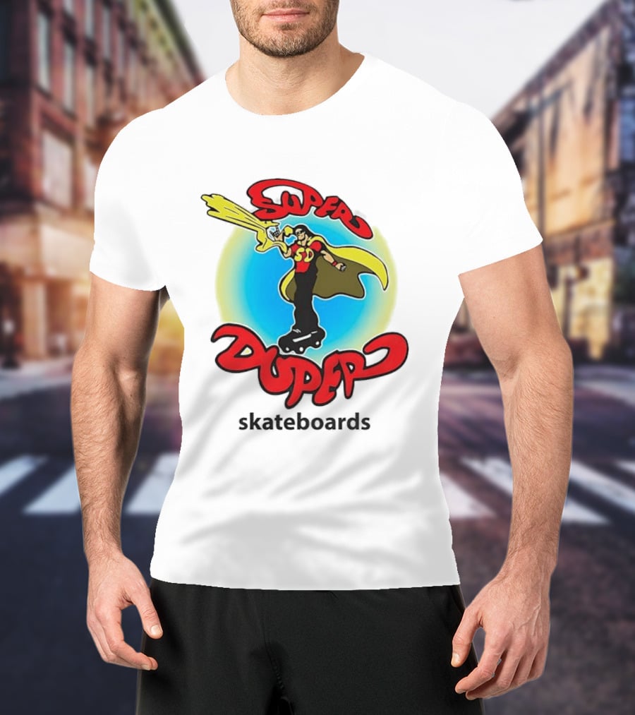Super Duper Skateboards Comic Hero SD Cape And Lightning T-Shirt