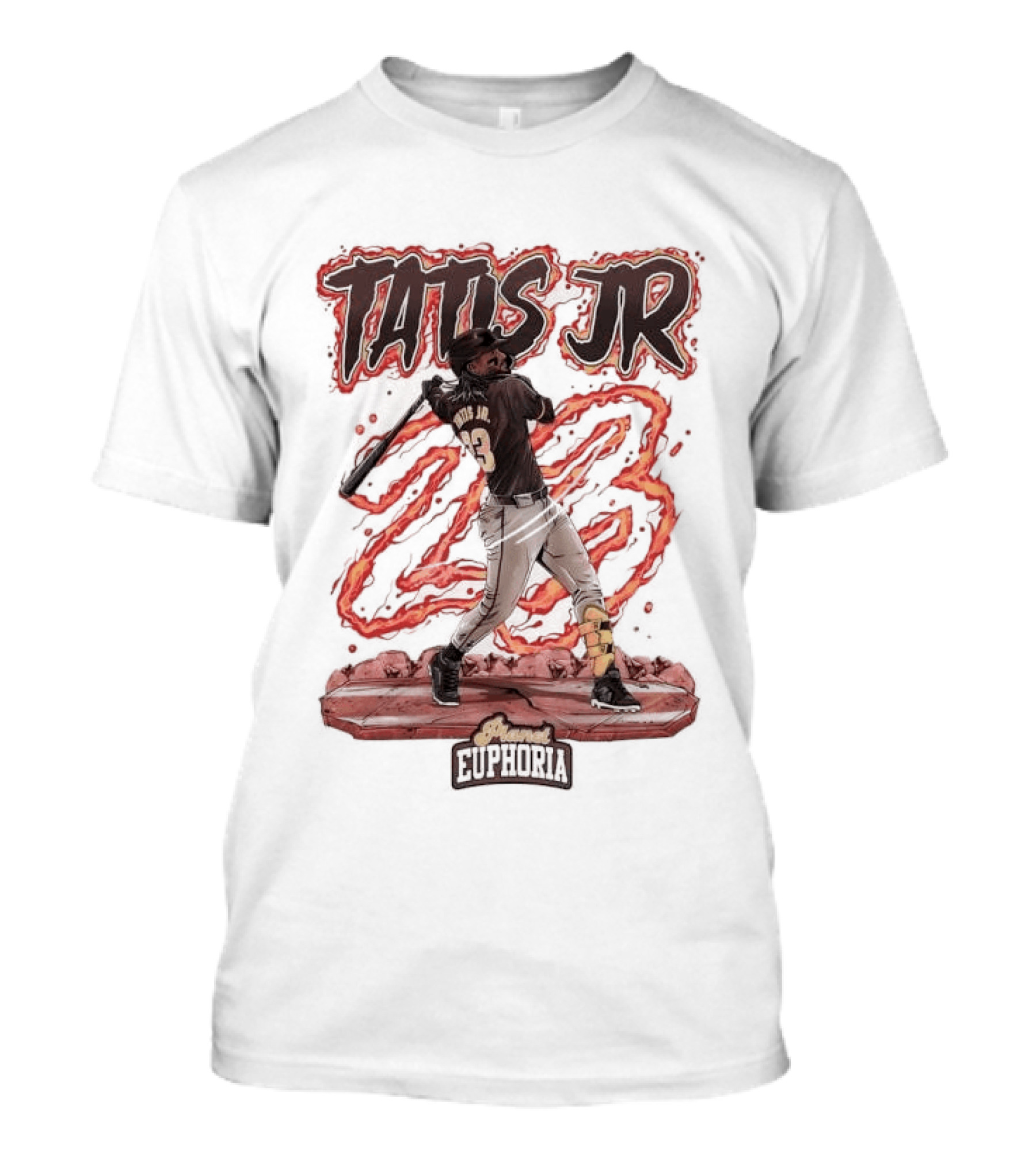 Fernando Tatis Jr San Diego Padres MLB Number 23 Fire Batting Euphoria T-Shirt