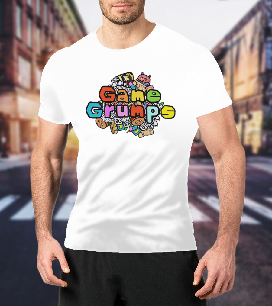 Game Grumps Colorful Cartoon Characters Pattern Collaboration 326 T-Shirt