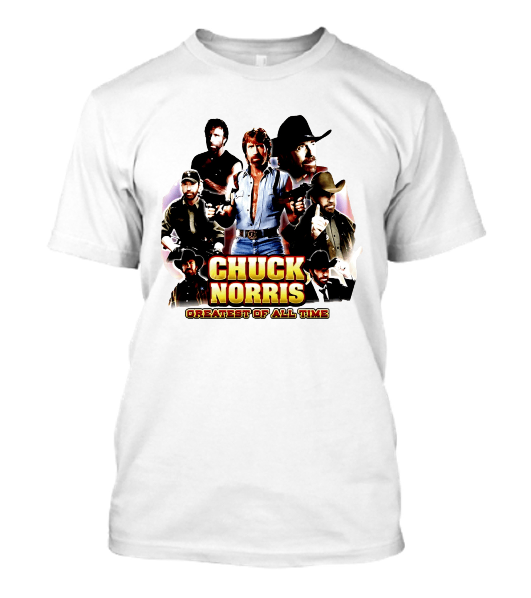 Chuck Norris Greatest Of All Time Retro Collage T-Shirt