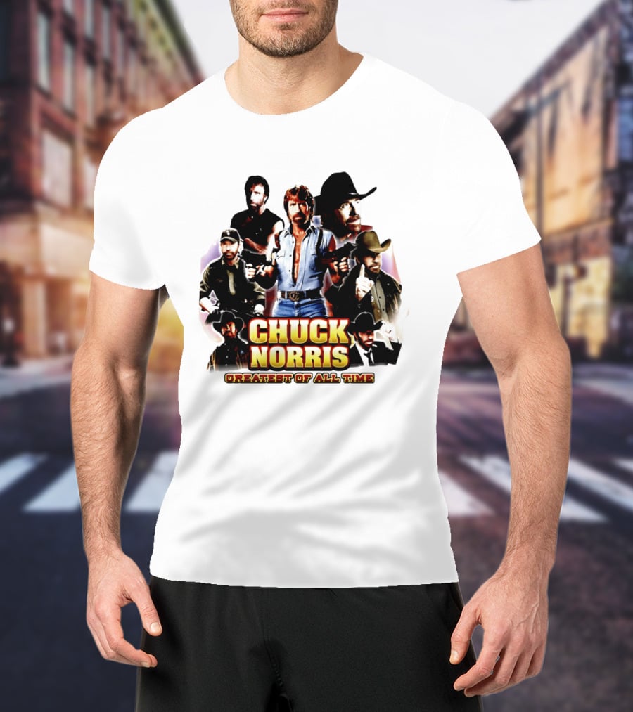 Chuck Norris Greatest Of All Time Retro Collage T-Shirt