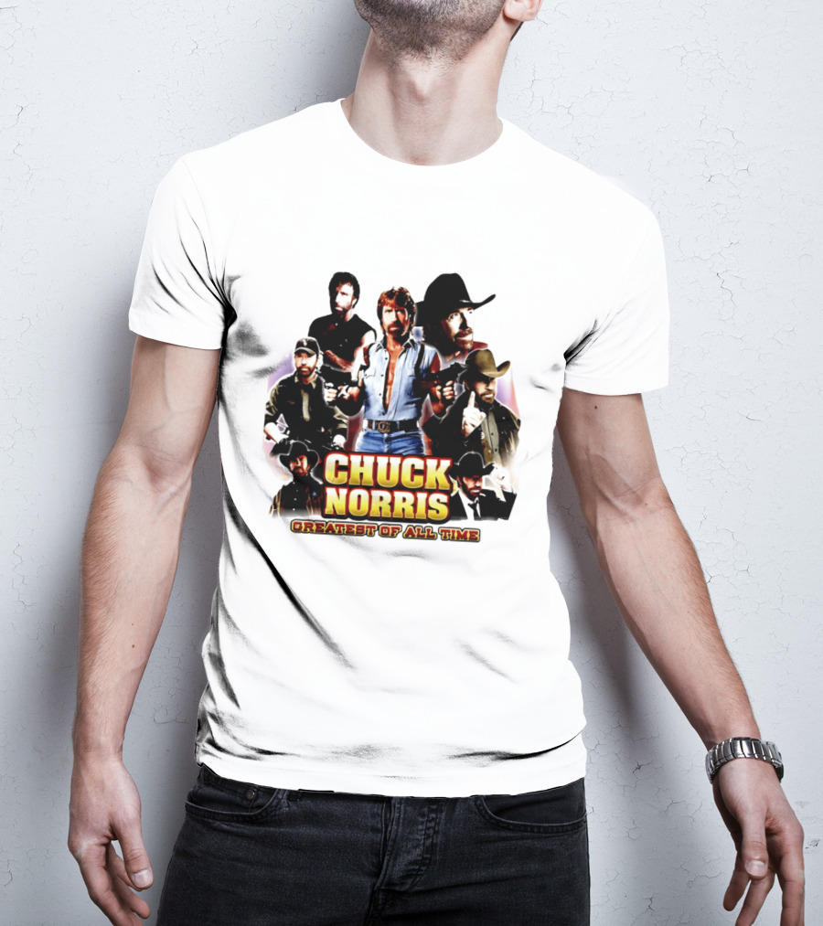 Chuck Norris Greatest Of All Time Retro Collage T-Shirt