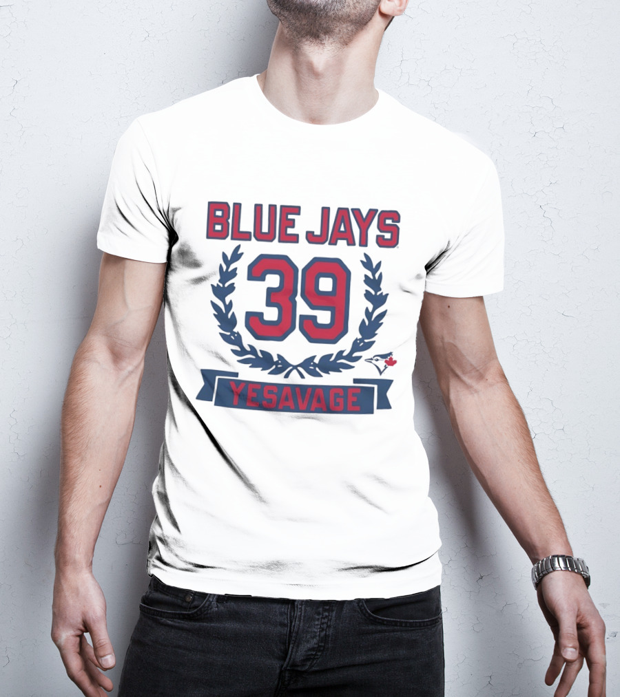 Blue Jays 39 Yesavage Wreath Toronto Rookie T-Shirt