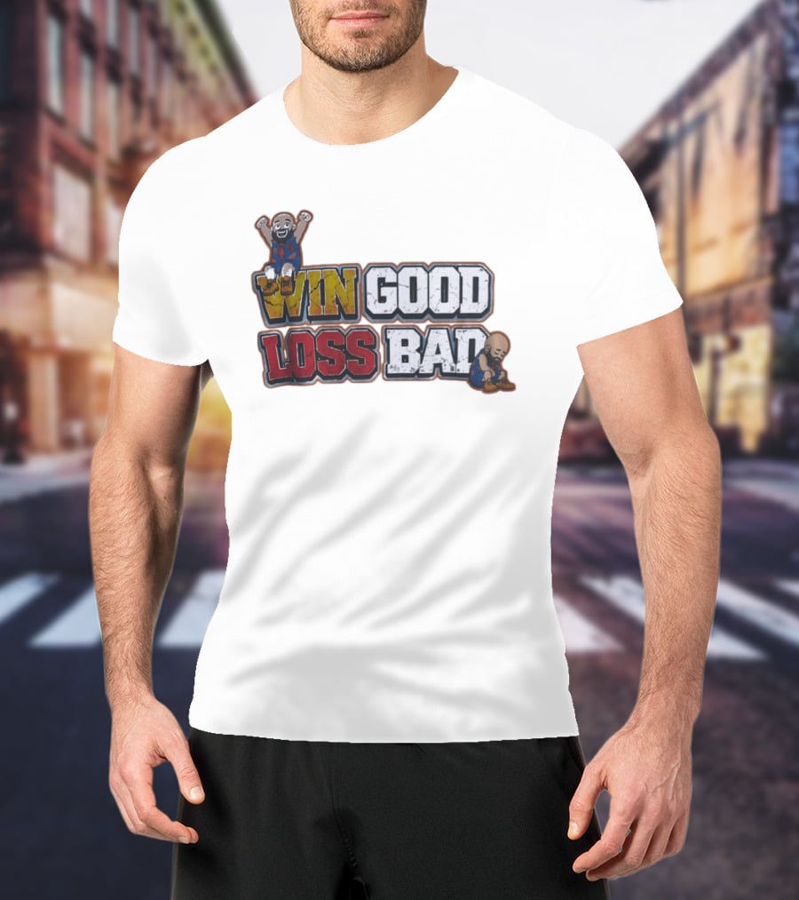 Win Good Loss Bad Basketball Cartoon Characters Sitting And Crying T-Shirt
