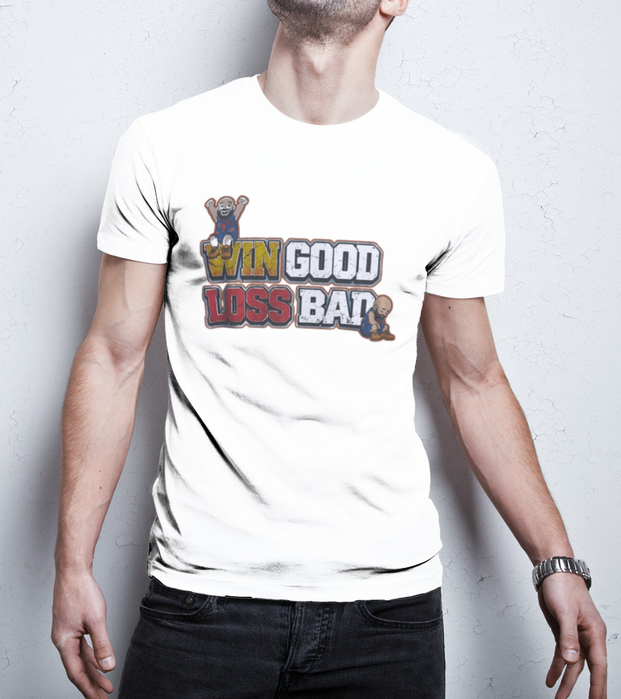 Win Good Loss Bad Basketball Cartoon Characters Sitting And Crying T-Shirt