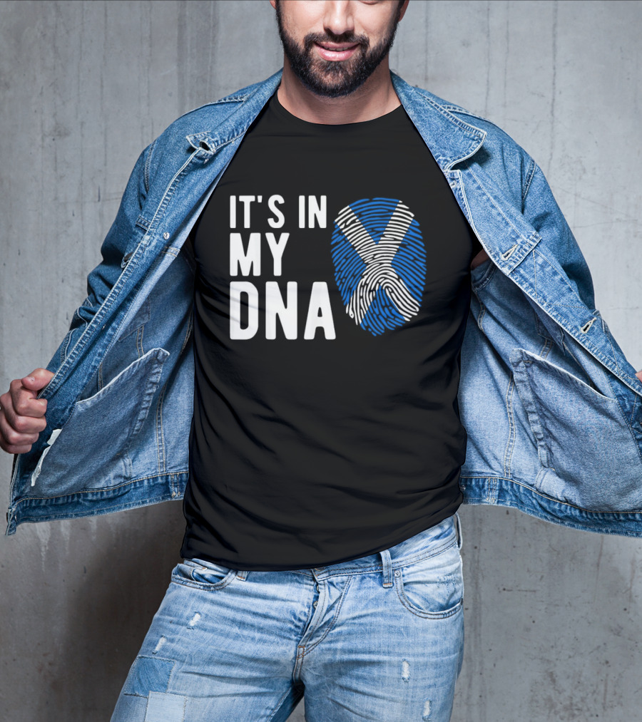 IT'S IN MY DNA Scotland Flag Fingerprint T-Shirt