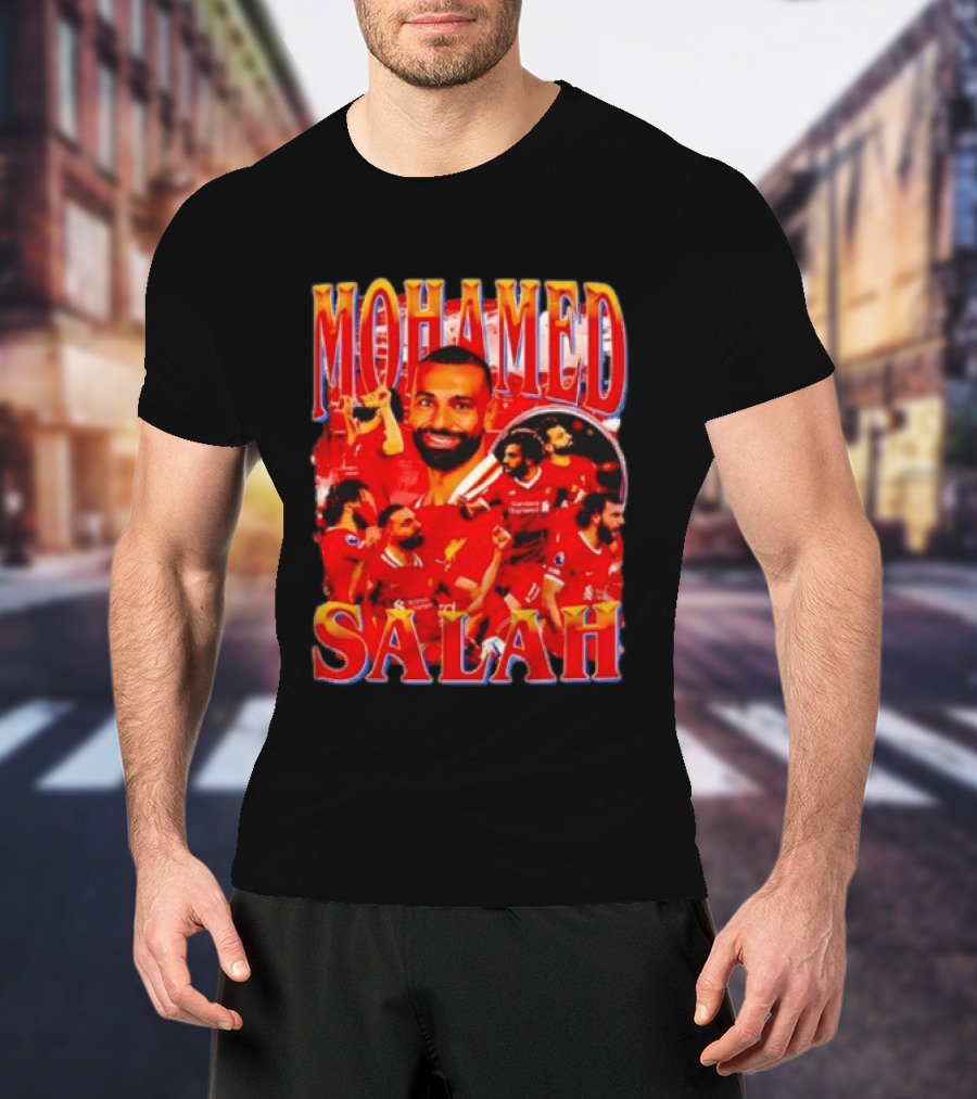 Mohamed Salah Liverpool Egyptian Football Star Celebratory Montage T-Shirt